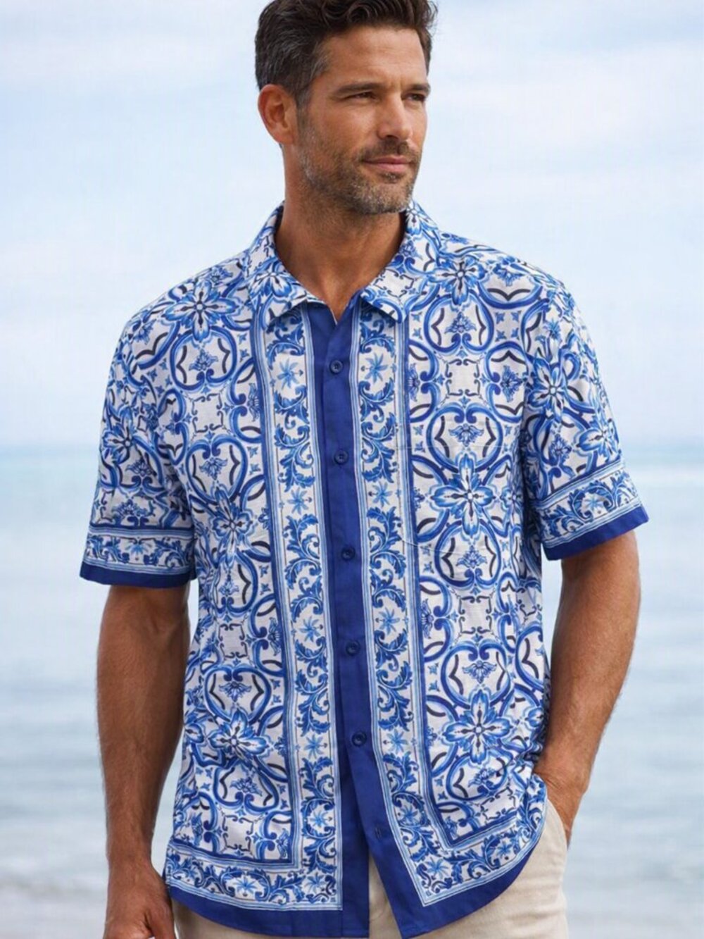 Tommy Bahama, Veracruz Cay Viscose Shirt Size M $128 Sample
